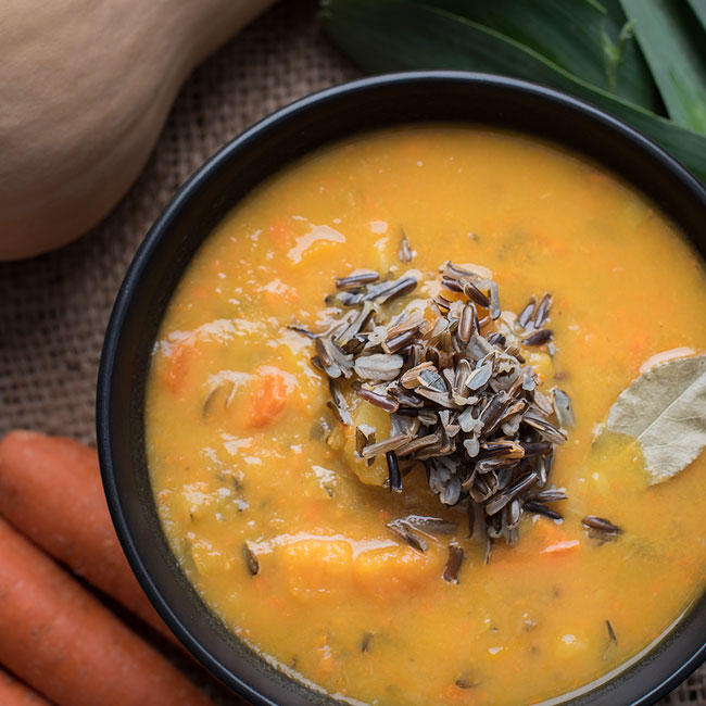 Autumn Butternut Squash Soup - the perfect fall soup...butternut squash soup with vegetables and wild rice