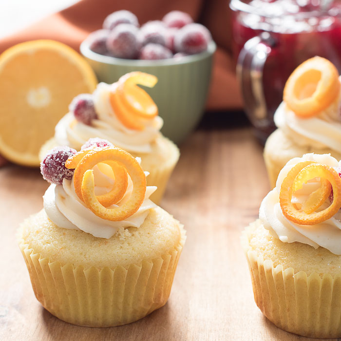 cranberry orange cupcakes with white chocolate buttercream