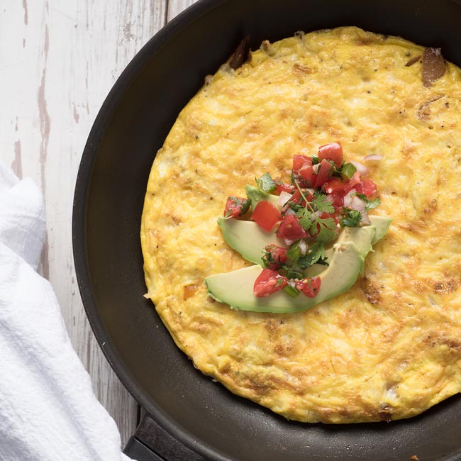 Mexican frittata with peppers and onions